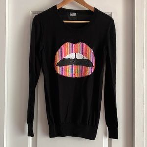 Markus Lupfer Sequined Lips Sweater